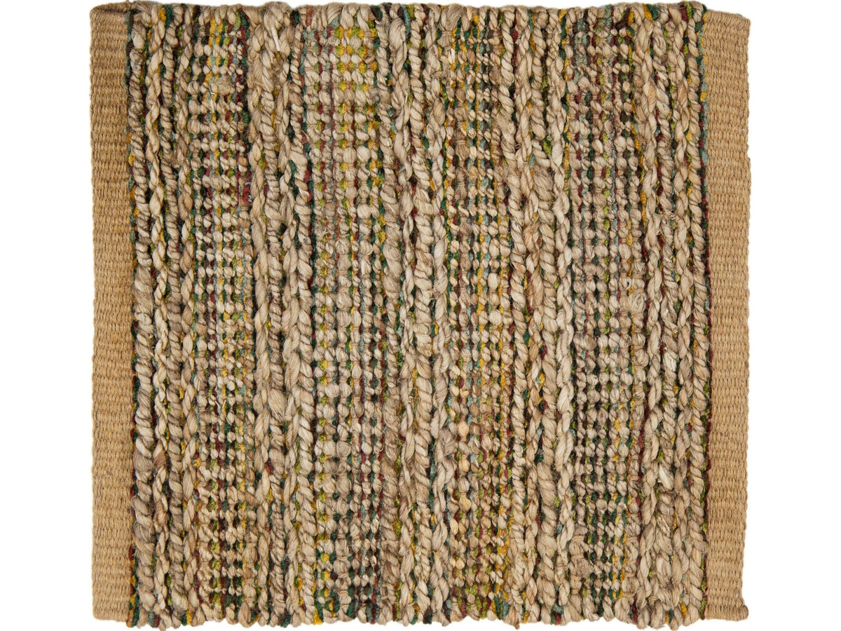 Modern Textured Jute and Rayon Custom Rug