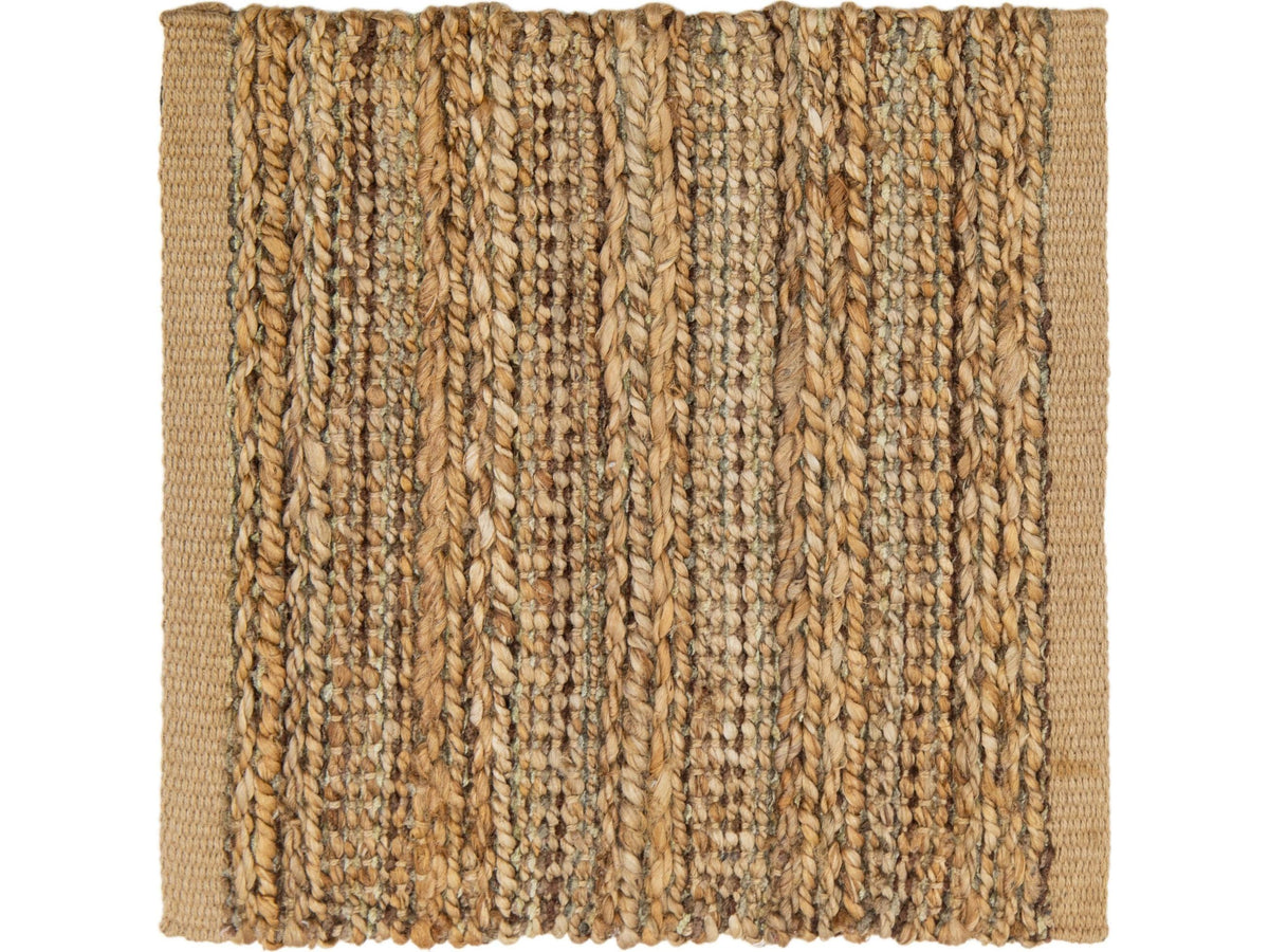 Modern Textured Jute and Rayon Custom Rug