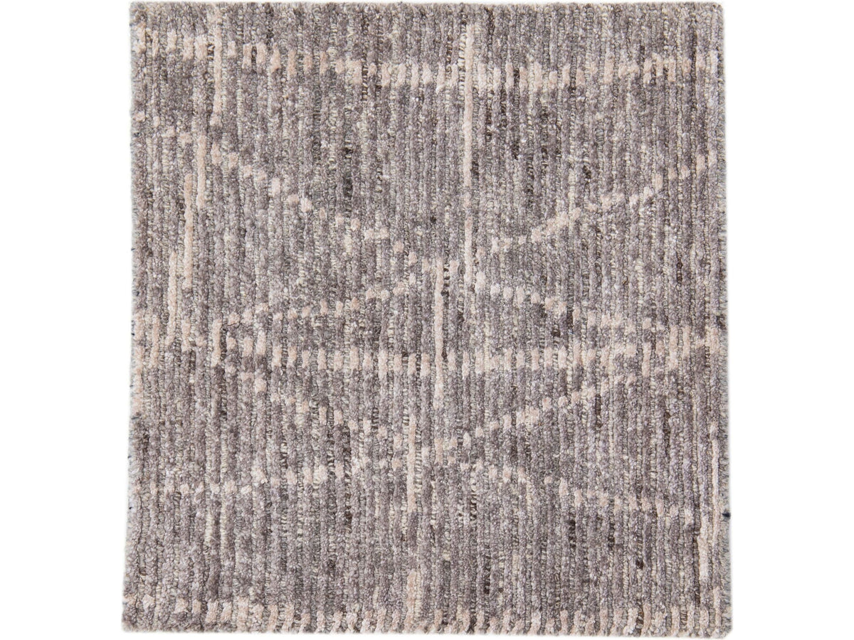 Modern Moroccan Wool and Viscose Custom Rug