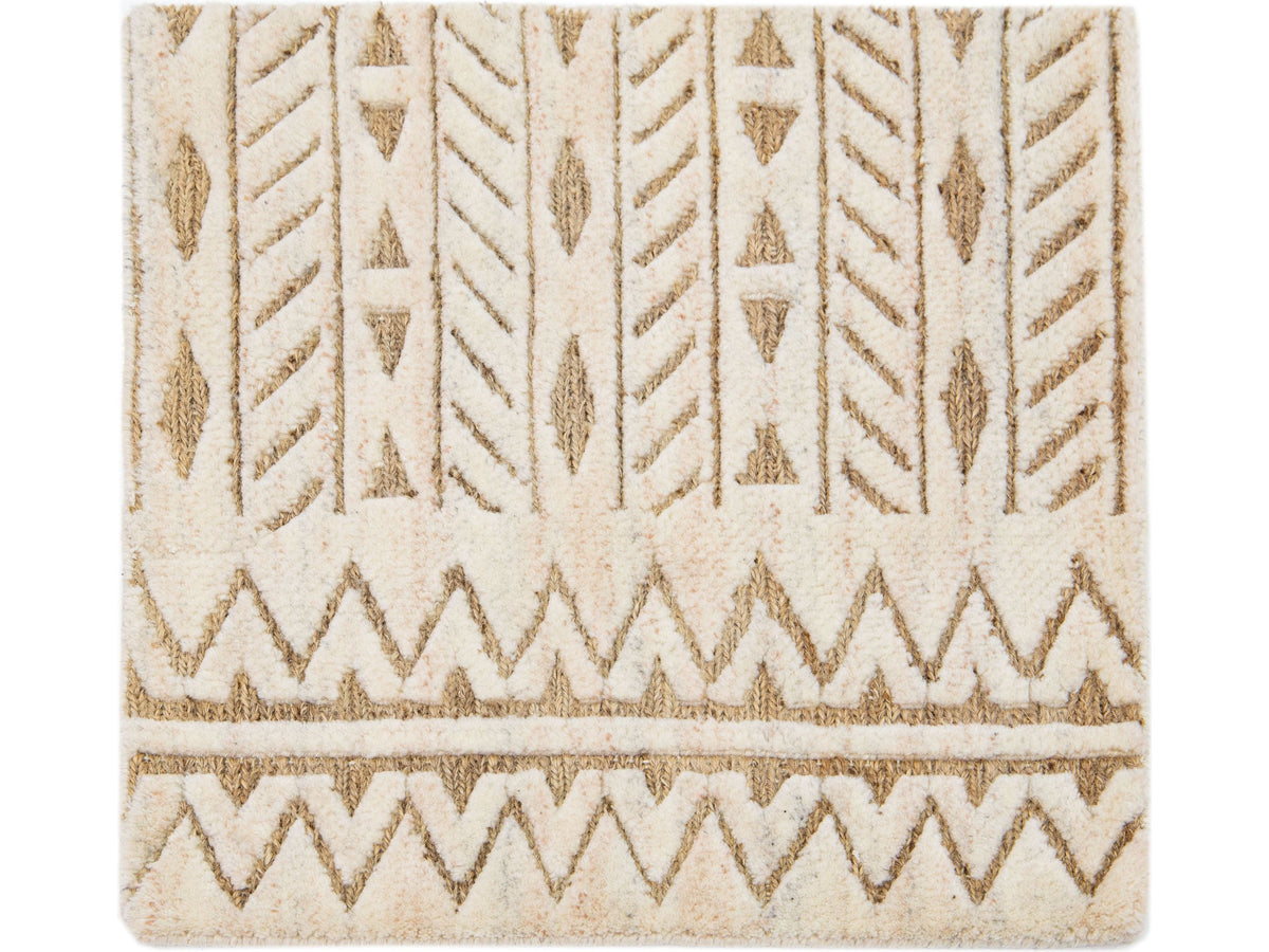 Modern Soumak Wool and Jute Custom Rug
