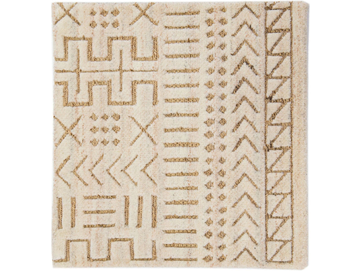 Modern Soumak Wool and Jute Custom Rug