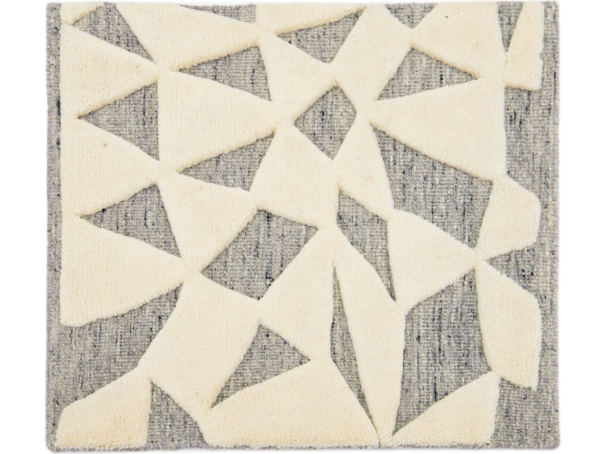 Modern Moroccan Merino Wool Custom Rug