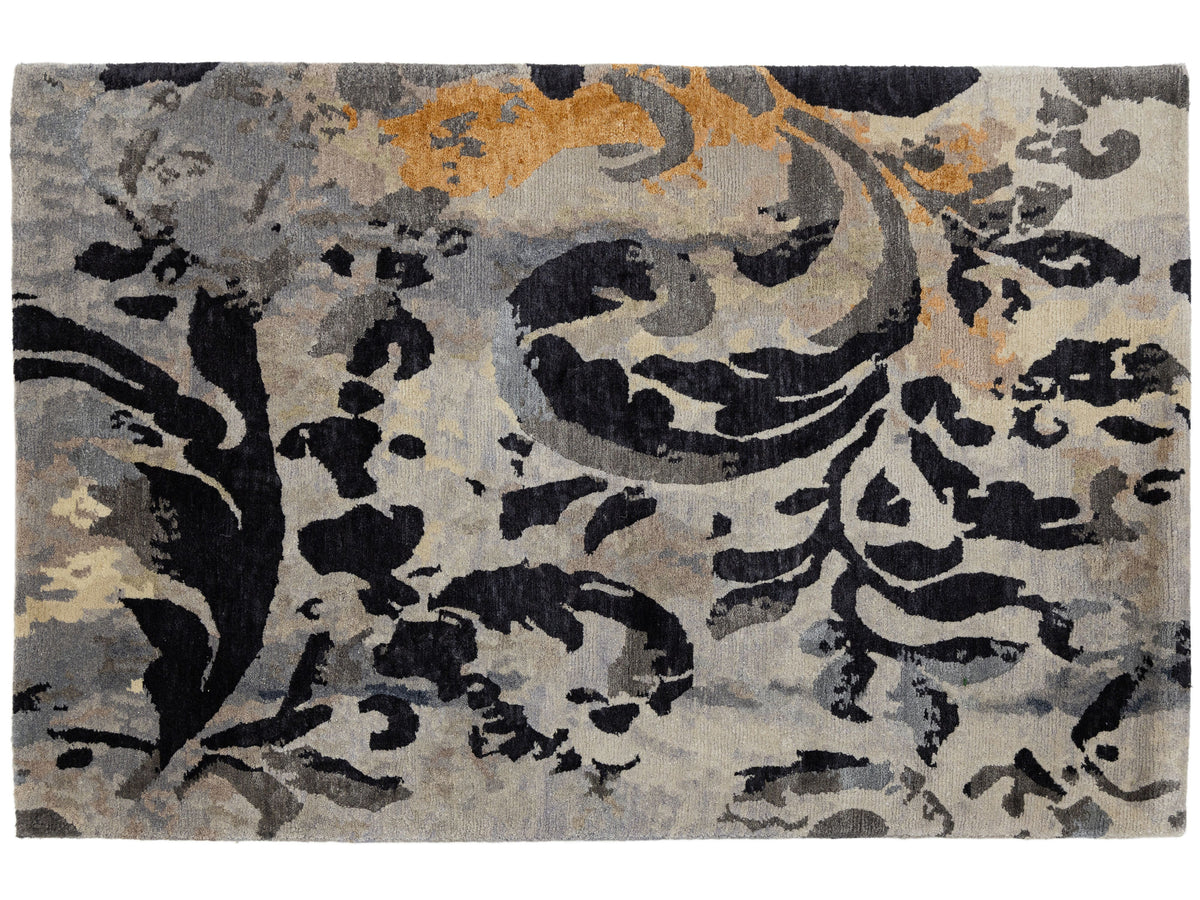 Modern Wool and Silk Blend Custom Rug