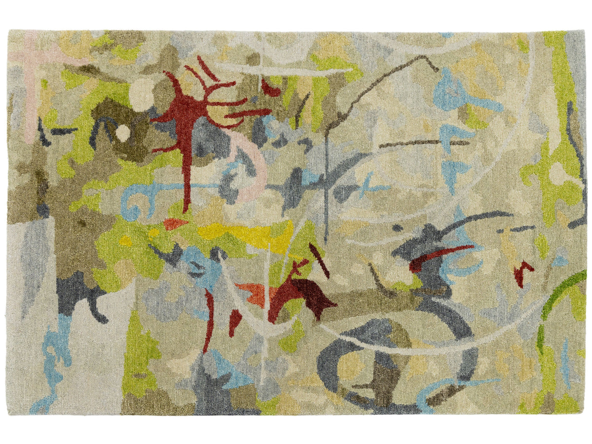 Modern Wool and Silk Blend Custom Rug