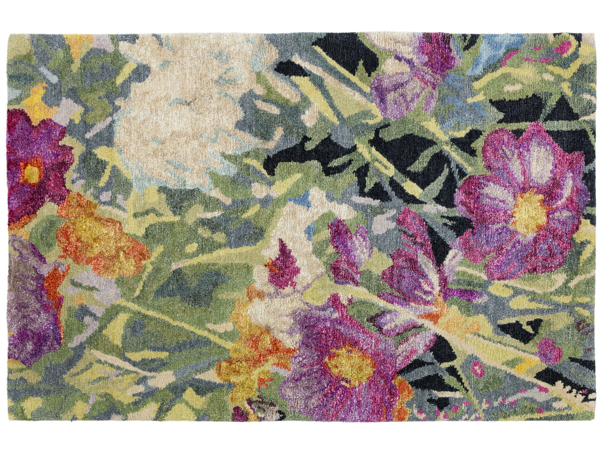 Modern Wool and Silk Blend Custom Rug