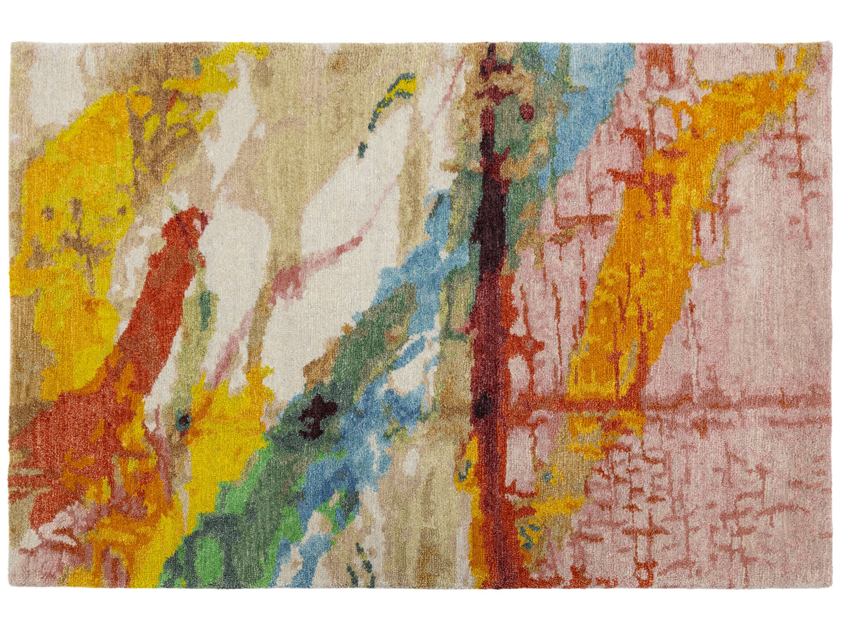 Modern Wool and Silk Blend Custom Rug