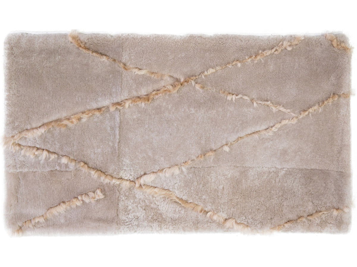 Modern Genuine Sheep Leather Custom Rug
