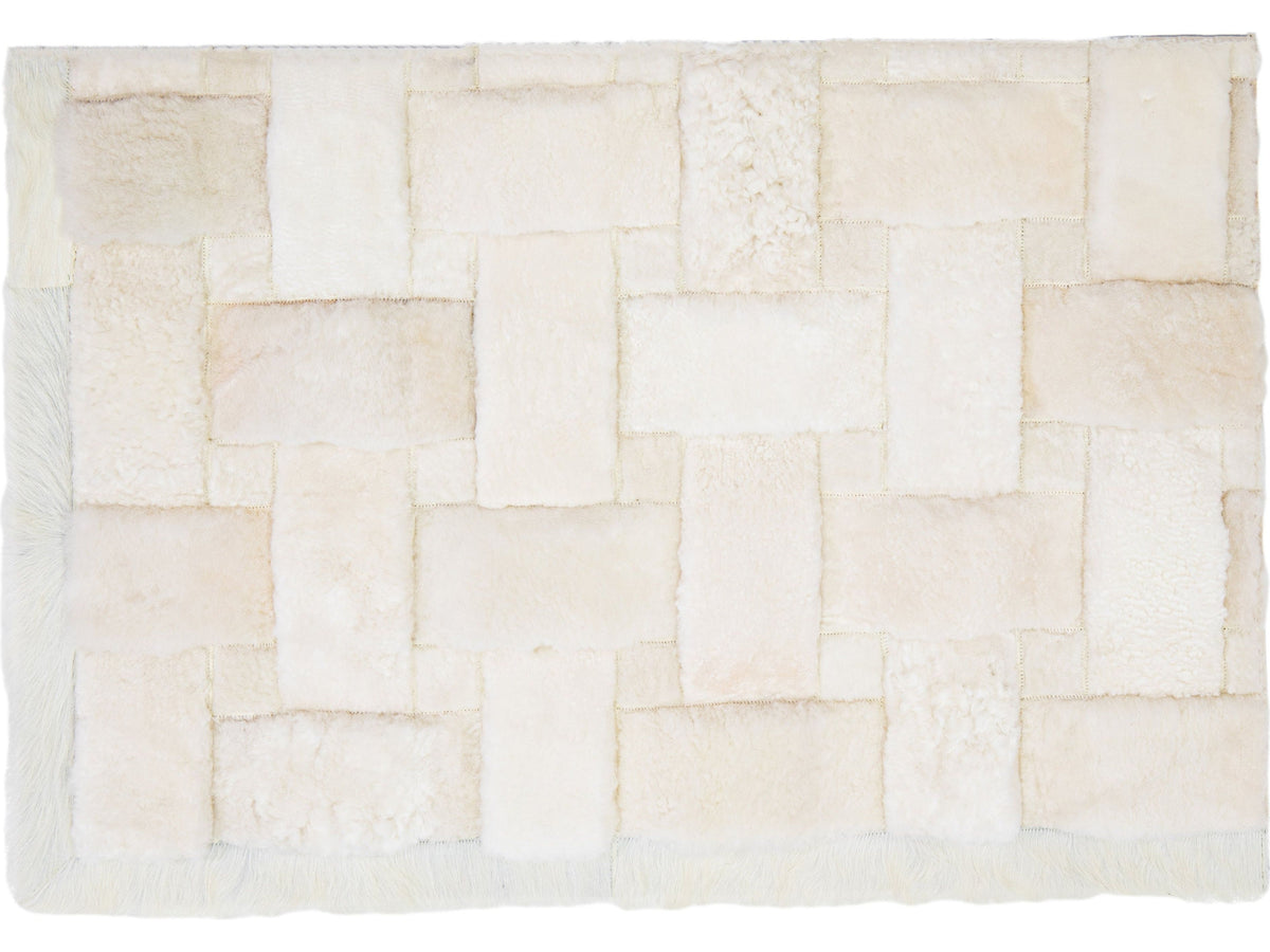 Modern Genuine Sheep Leather Custom Rug