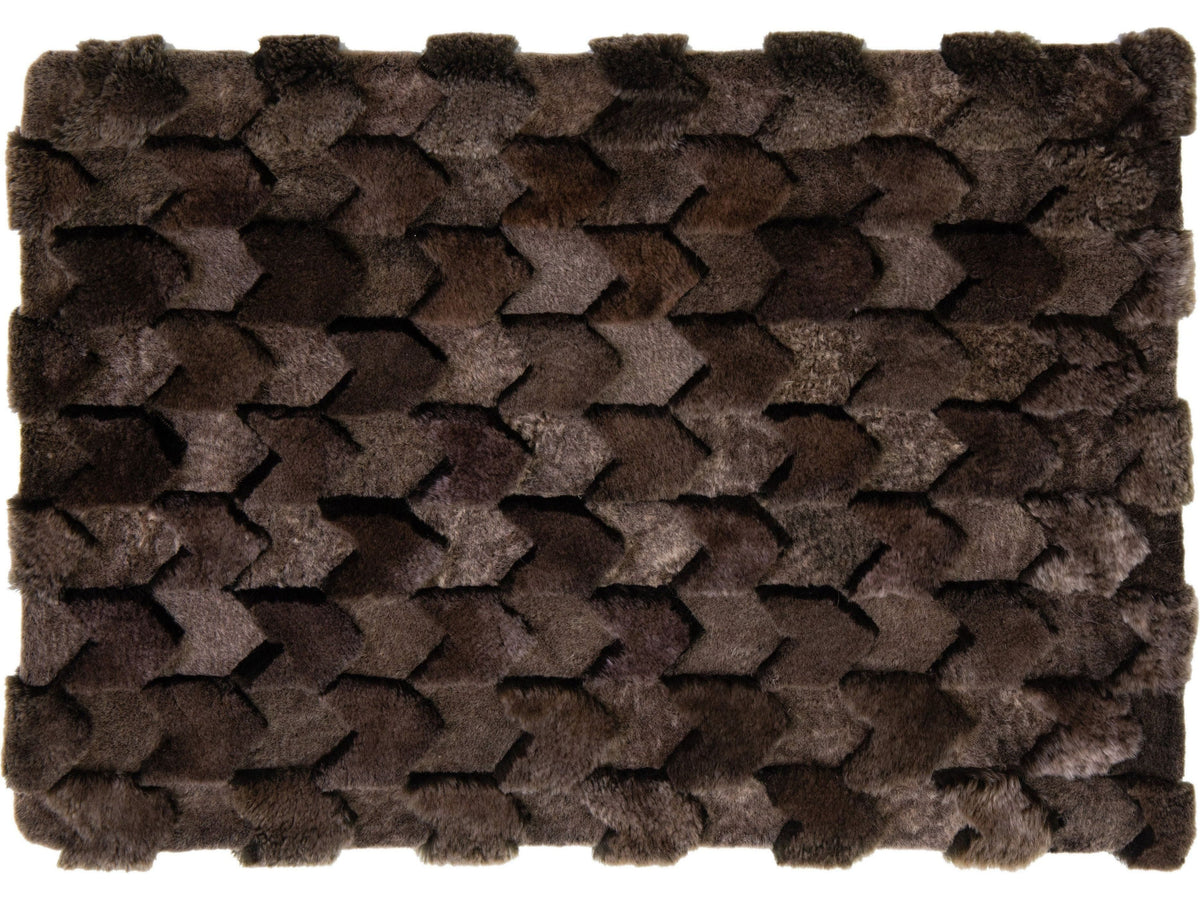 Modern Genuine Sheep Leather Custom Rug