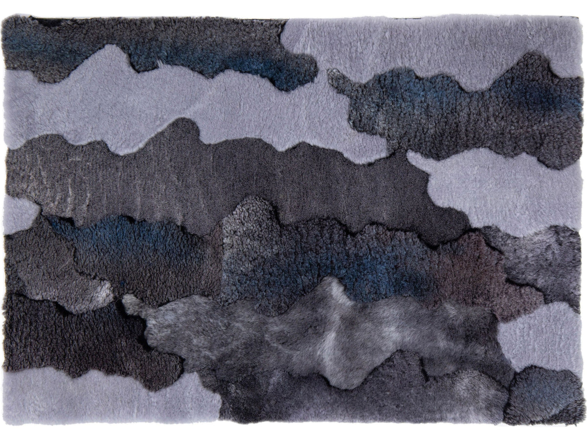 Modern Genuine Sheep Leather Custom Rug
