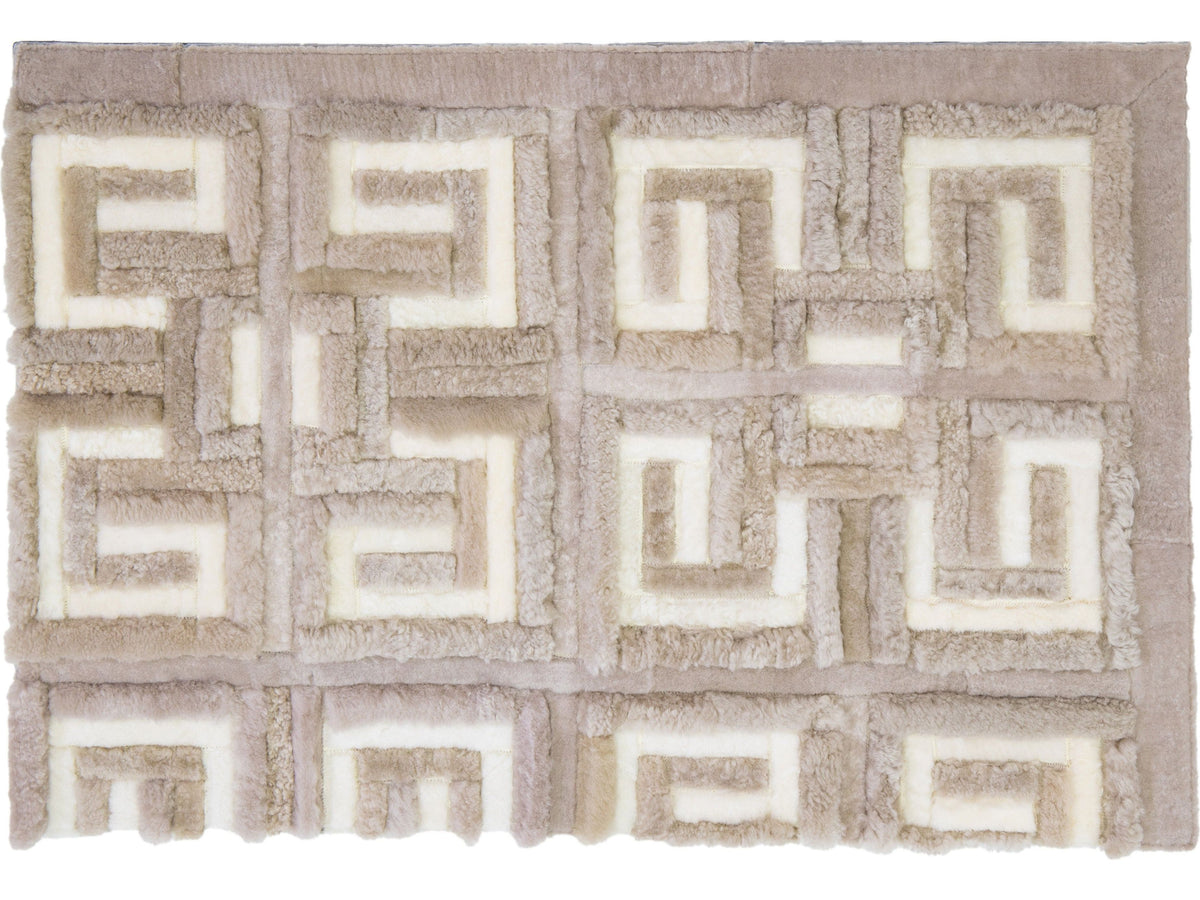 Modern Genuine Sheep Leather Custom Rug