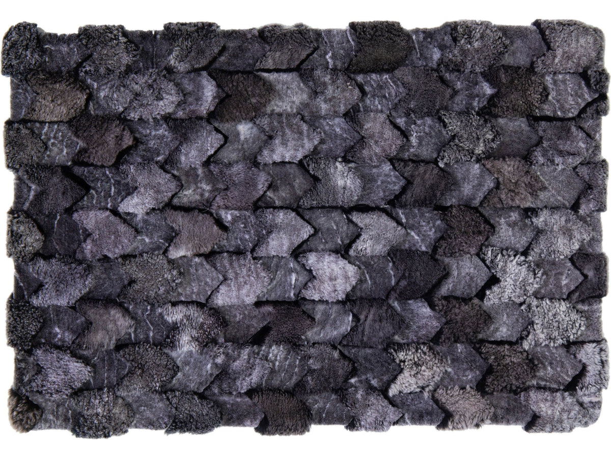 Modern Genuine Sheep Leather Custom Rug