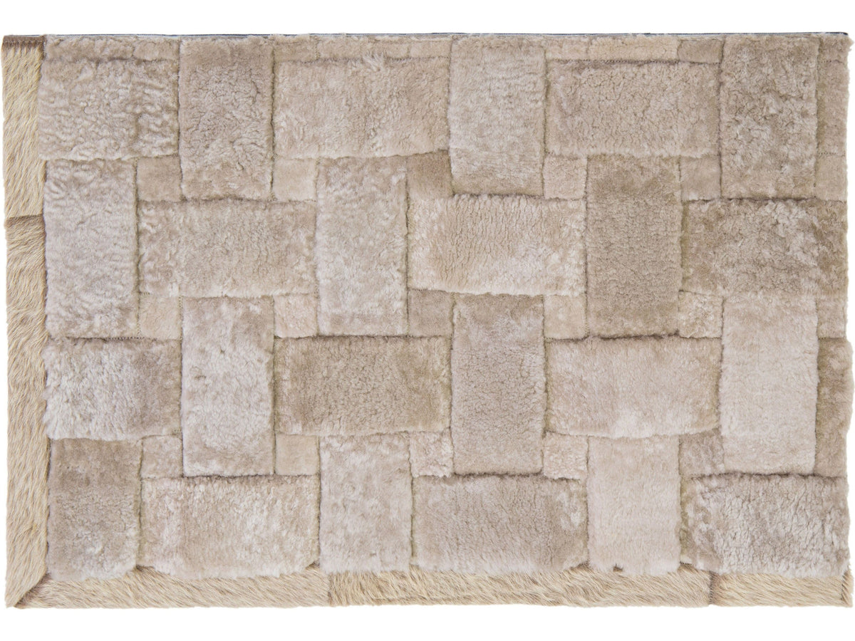 Modern Genuine Sheep Leather Custom Rug
