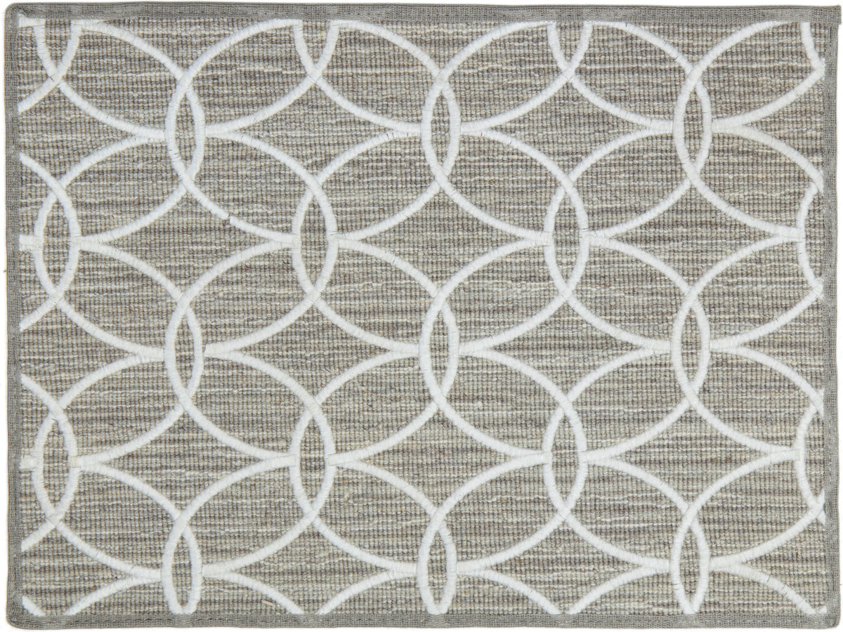 Modern Aida Broadloom Wool and Tencel Custom Rug