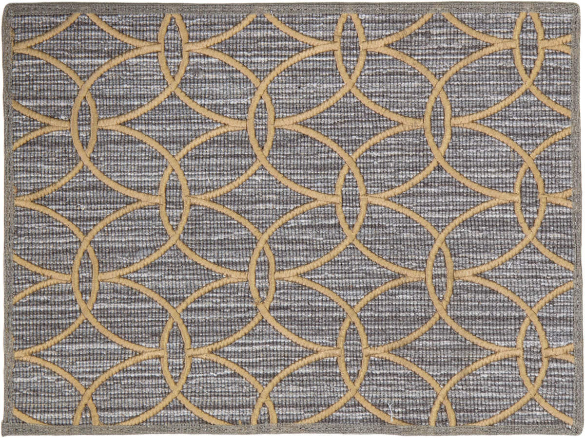 Modern Aida Broadloom Wool and Tencel Custom Rug