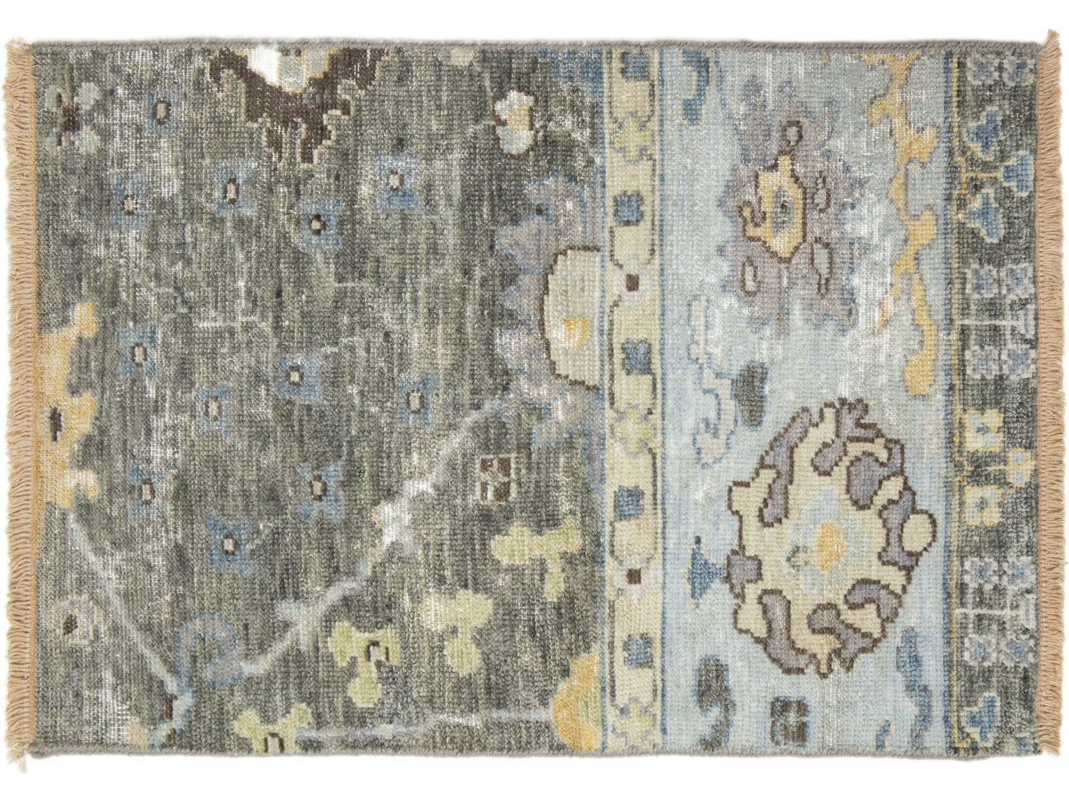 Modern Turkish Oushak Wool Custom Rug