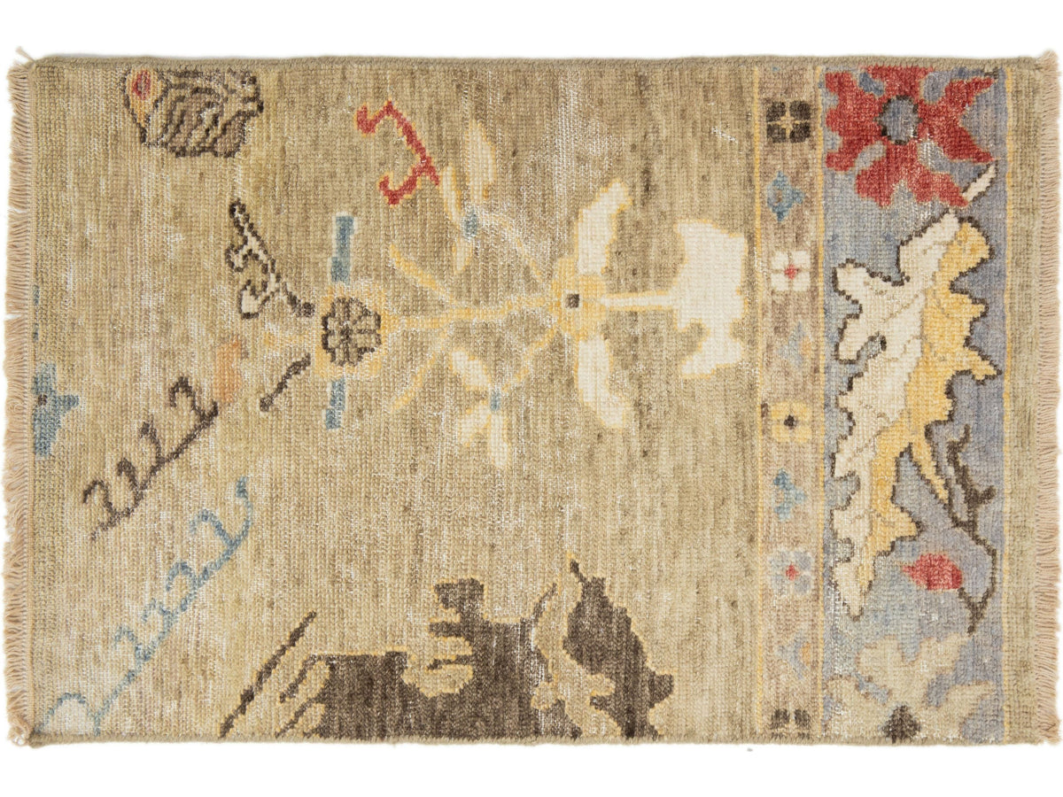Modern Turkish Oushak Wool Custom Rug
