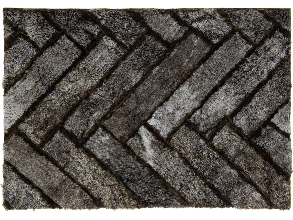 Modern Genuine Sheep Leather Custom Rug