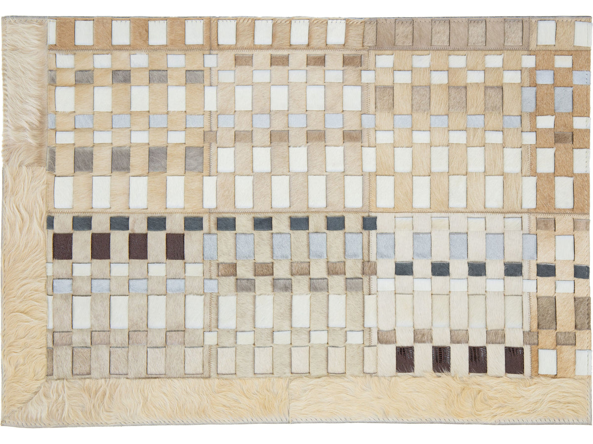 Modern Genuine Cowhide Leather Custom Rug