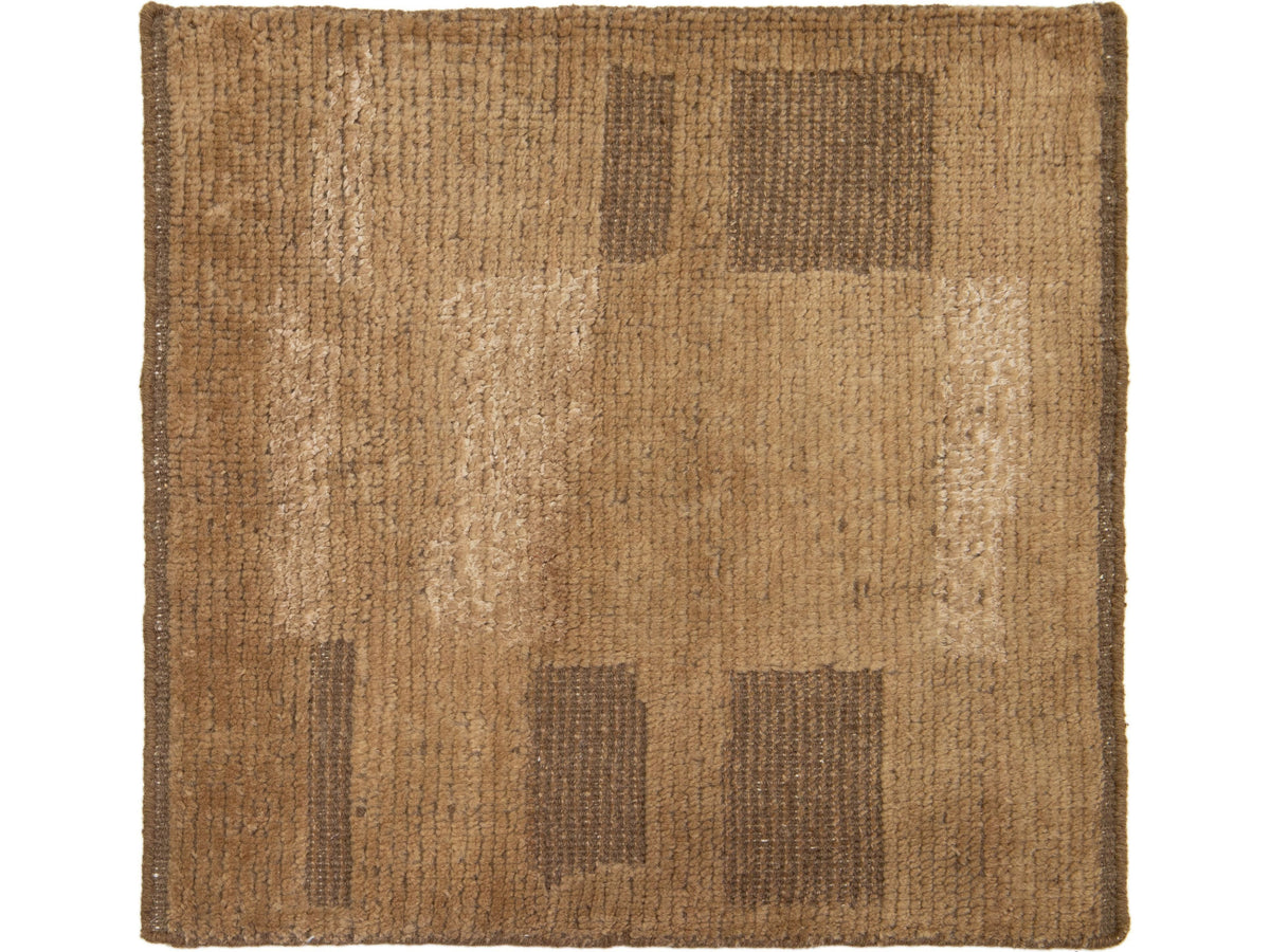 Modern Moroccan Wool and Silk Custom Rug
