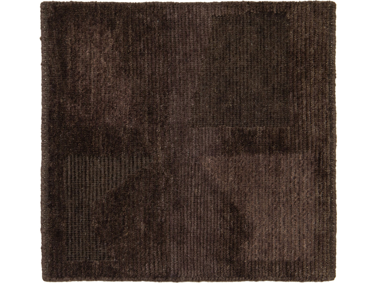 Modern Moroccan Wool and Silk Custom Rug