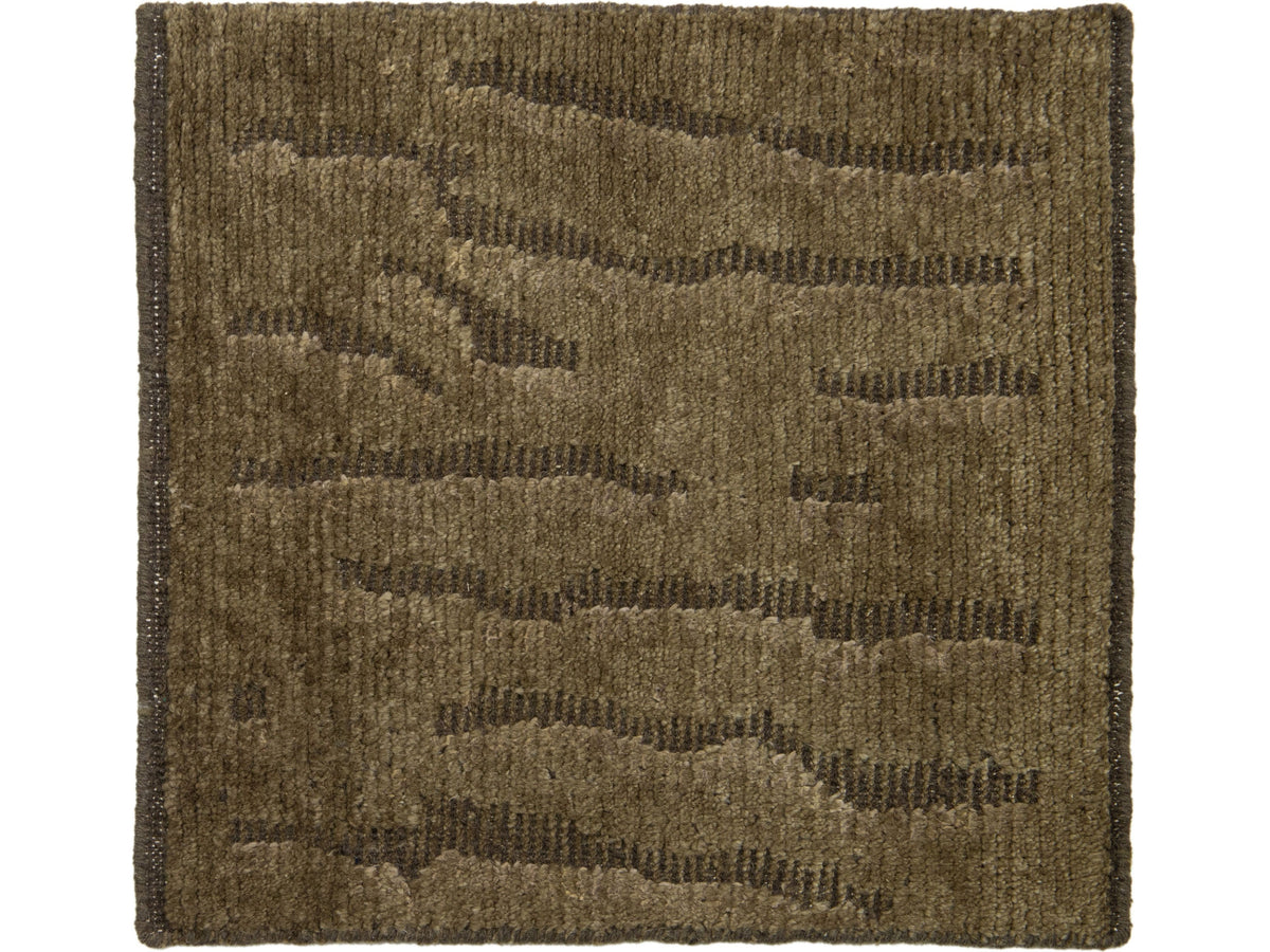 Modern Moroccan Wool and Silk Custom Rug
