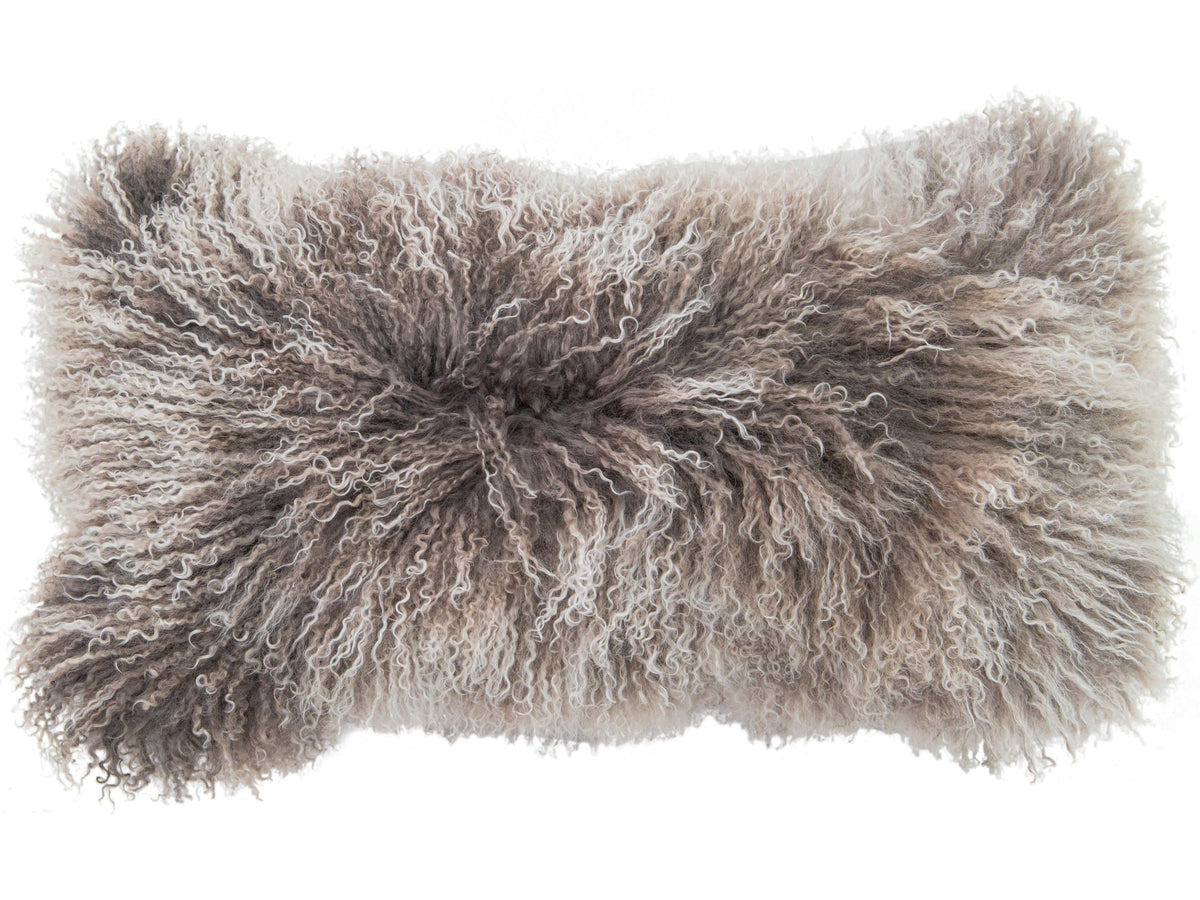 Modern Mongolian Lamb Fur Single Side Pillow