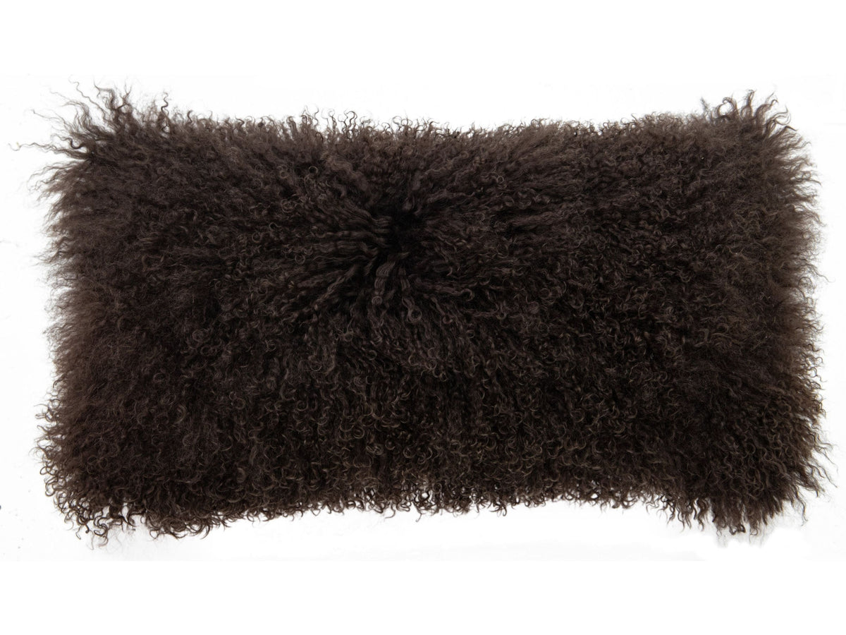 Modern Mongolian Lamb Fur Single Side Pillow
