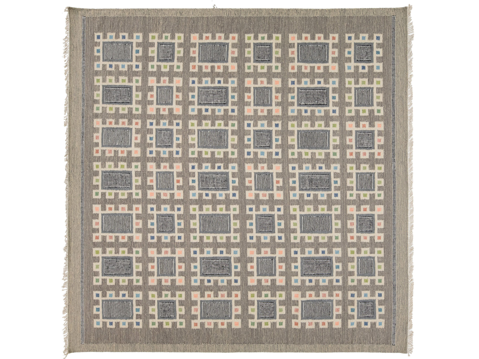 Modern Swedish Wool Square Rug 10 X 10