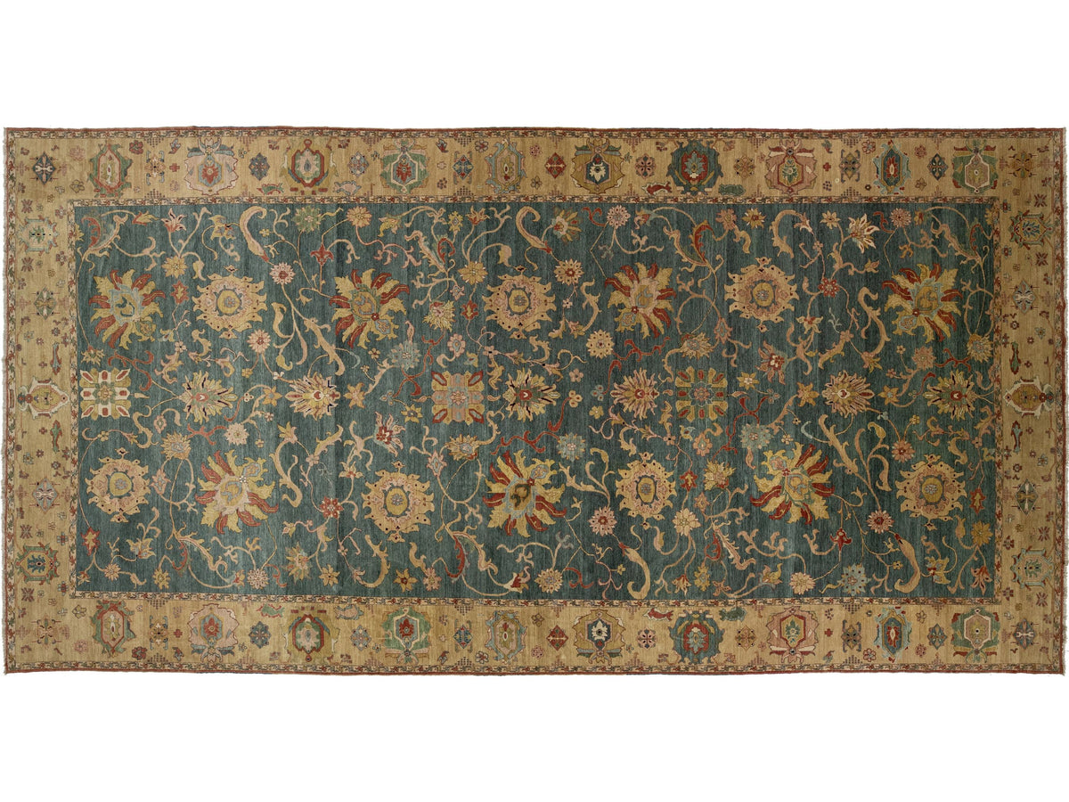 Transitional Egyptian Sultanabad Wool Rug 12 X 23