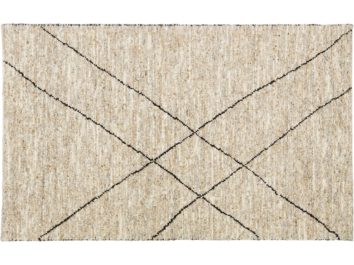 Modern Felted Wool Rug 5 X 8