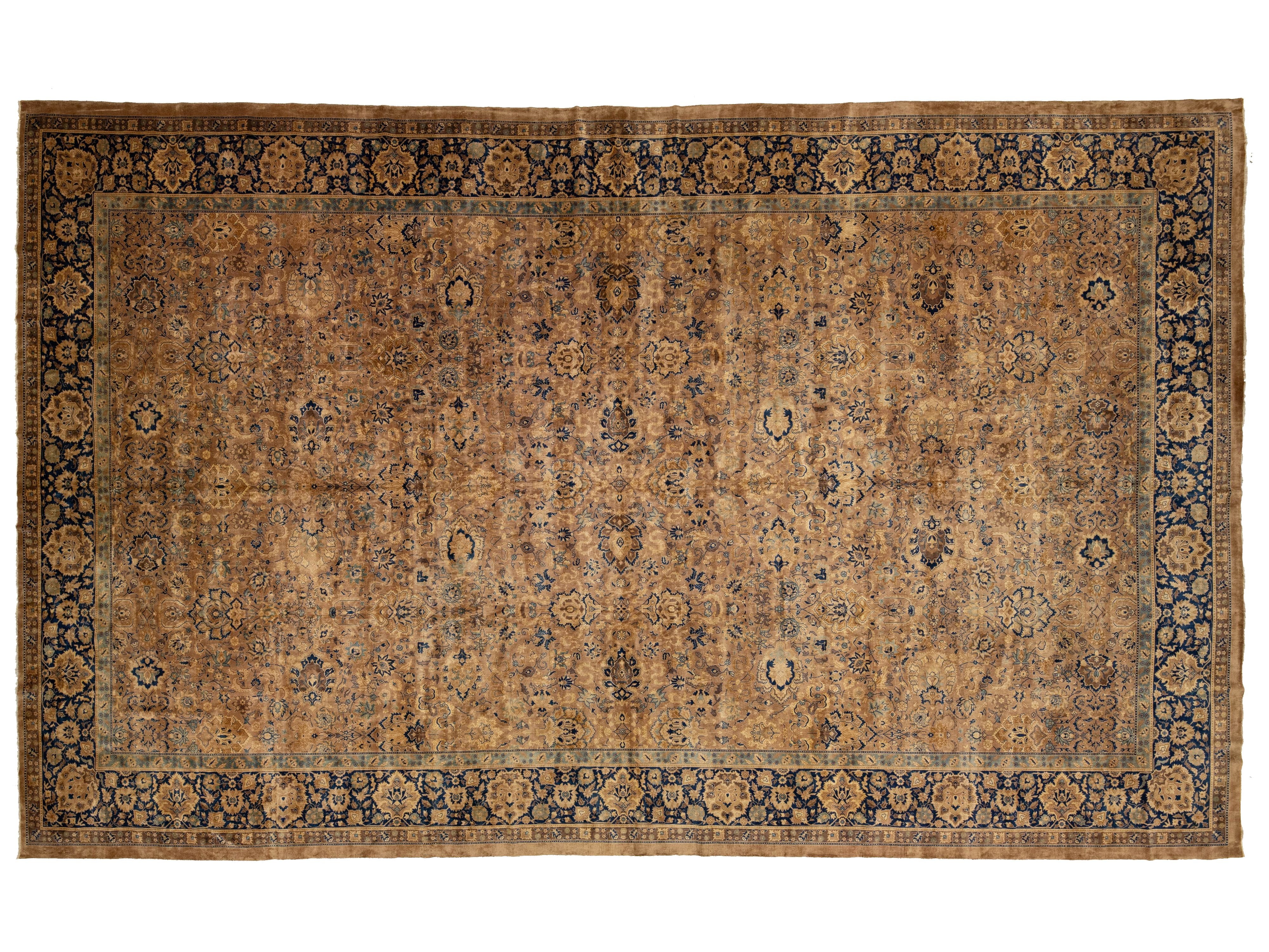 Antique Kerman Wool Rug 15 X 24