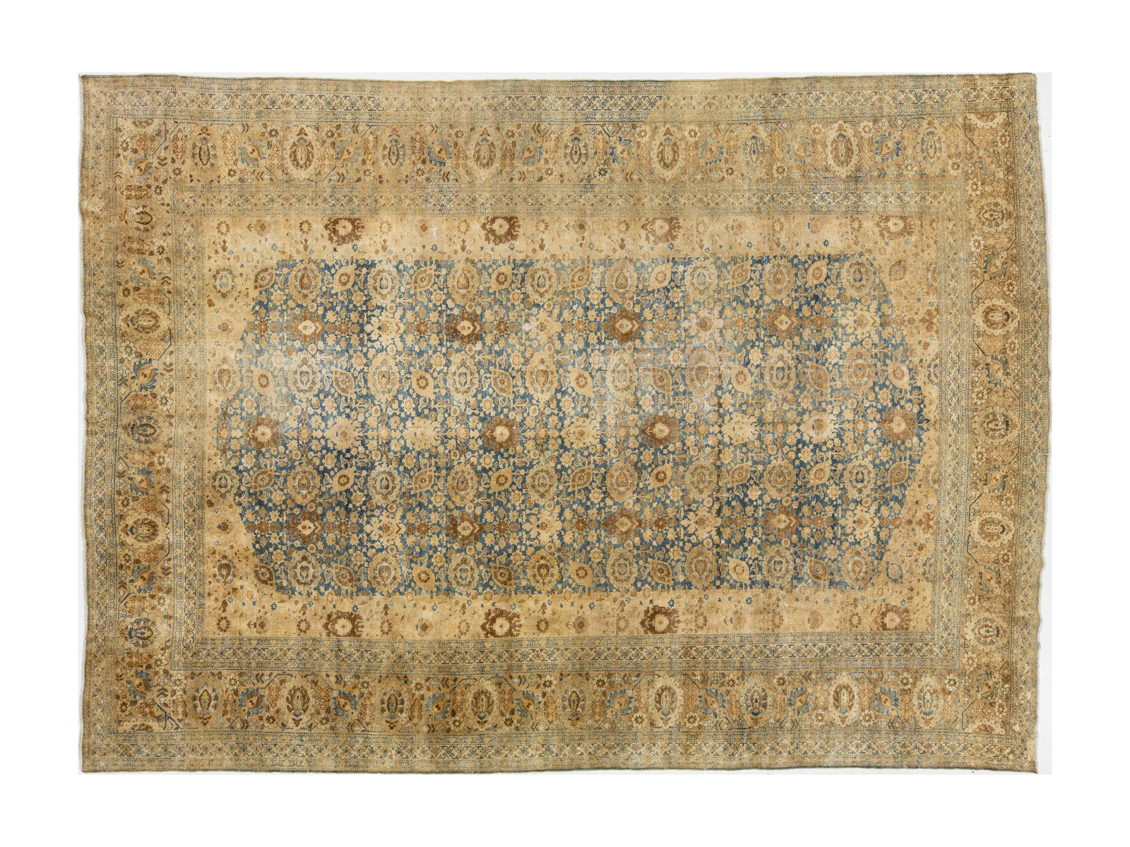 Antique Tabriz Wool Rug 11 X 15