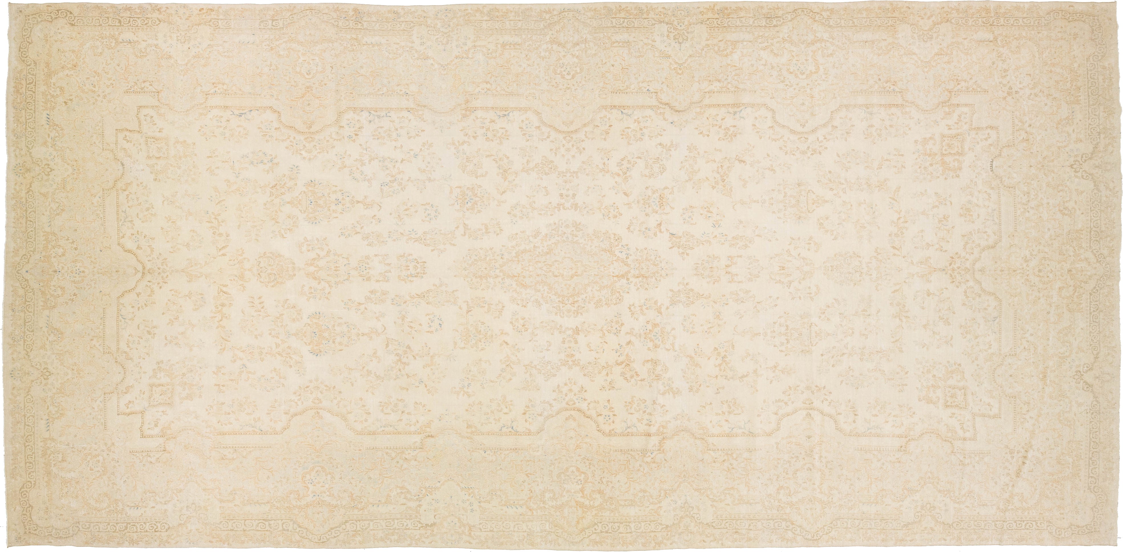 Antique Kerman Wool Rug 11 X 22