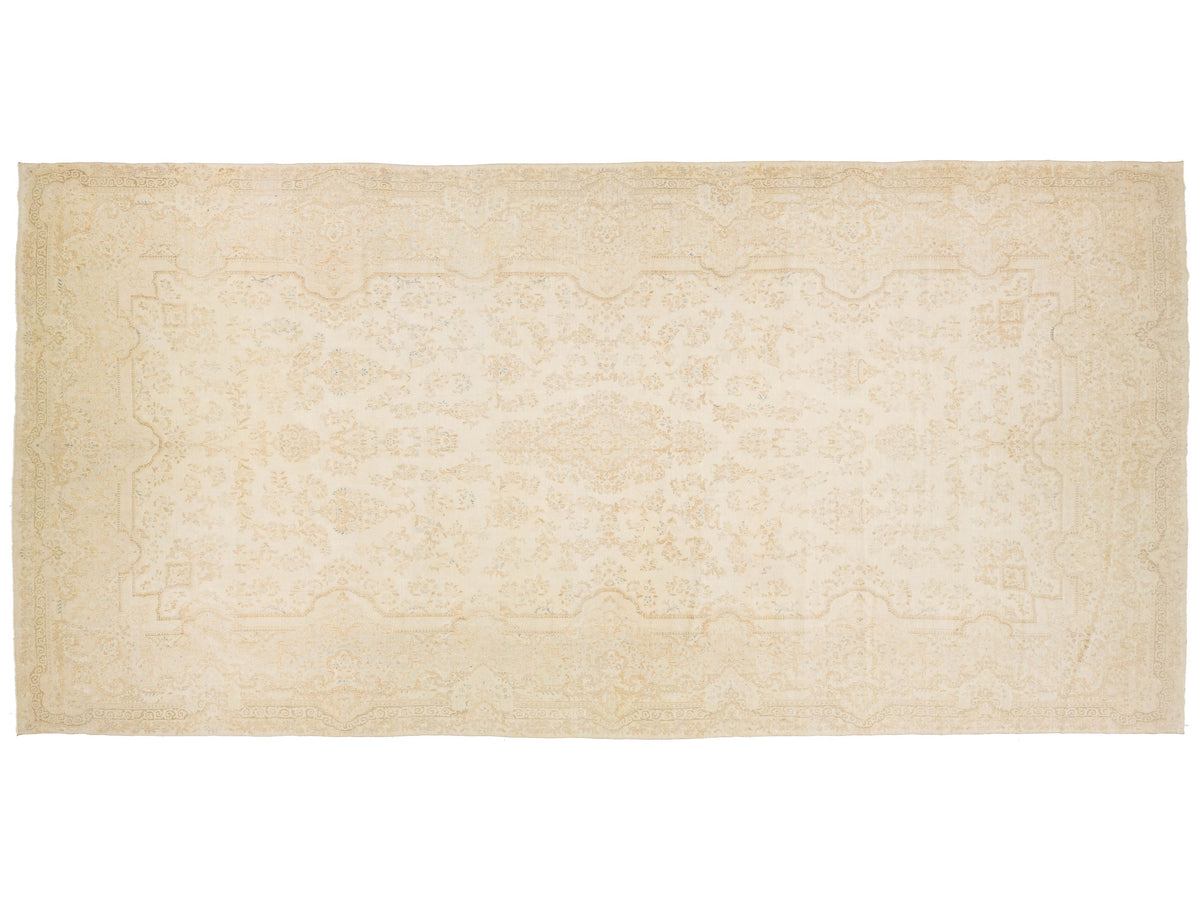 Antique Kerman Wool Rug 11 X 22
