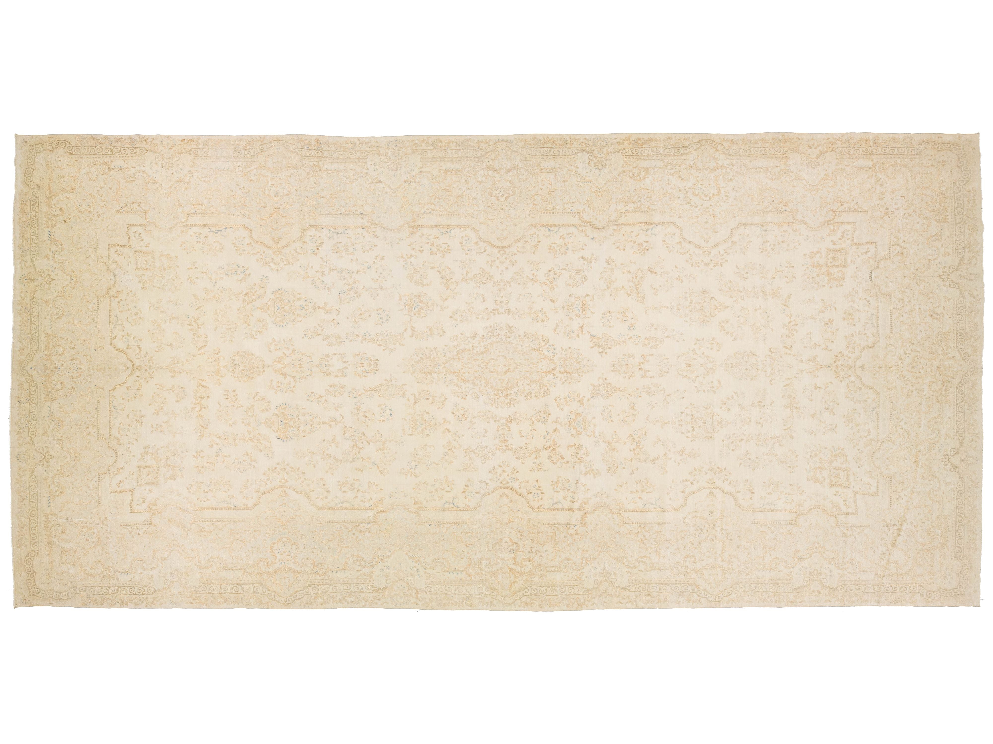 Antique Kerman Wool Rug 11 X 22