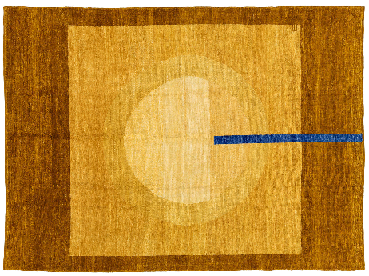 Modern Art Deco Sunrise in Cappadocia Wool Rug 9 X 12