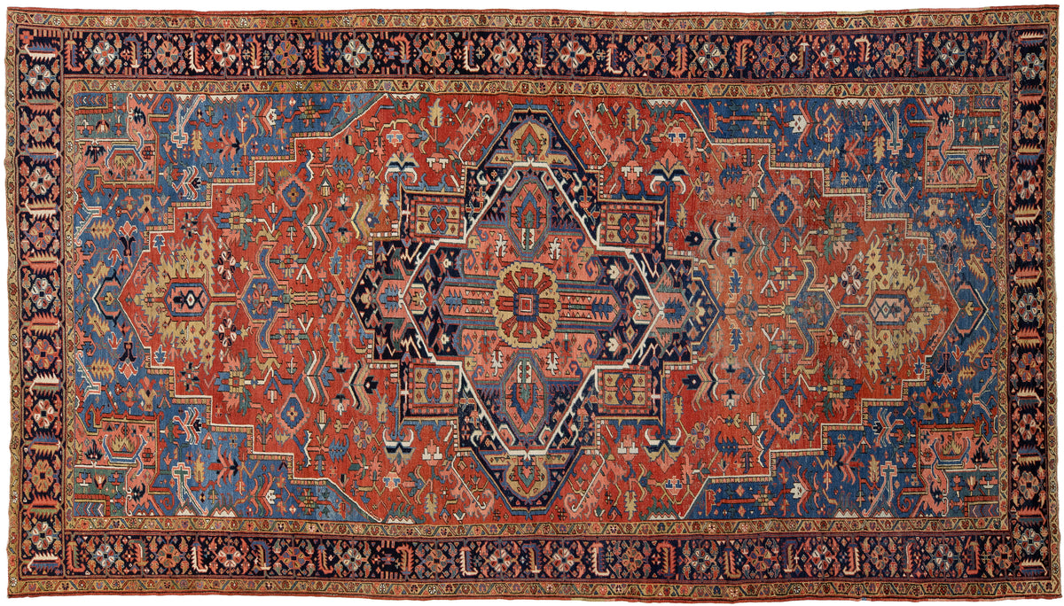 Antique Serapi Wool Rug 11 X 19