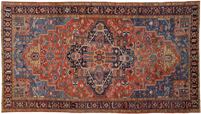 Antique Serapi Wool Rug 11 X 19