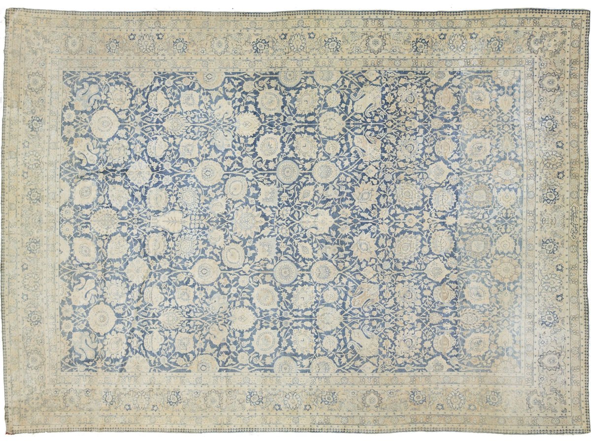 Antique Tabriz Persian Wool Rug  13 X 18