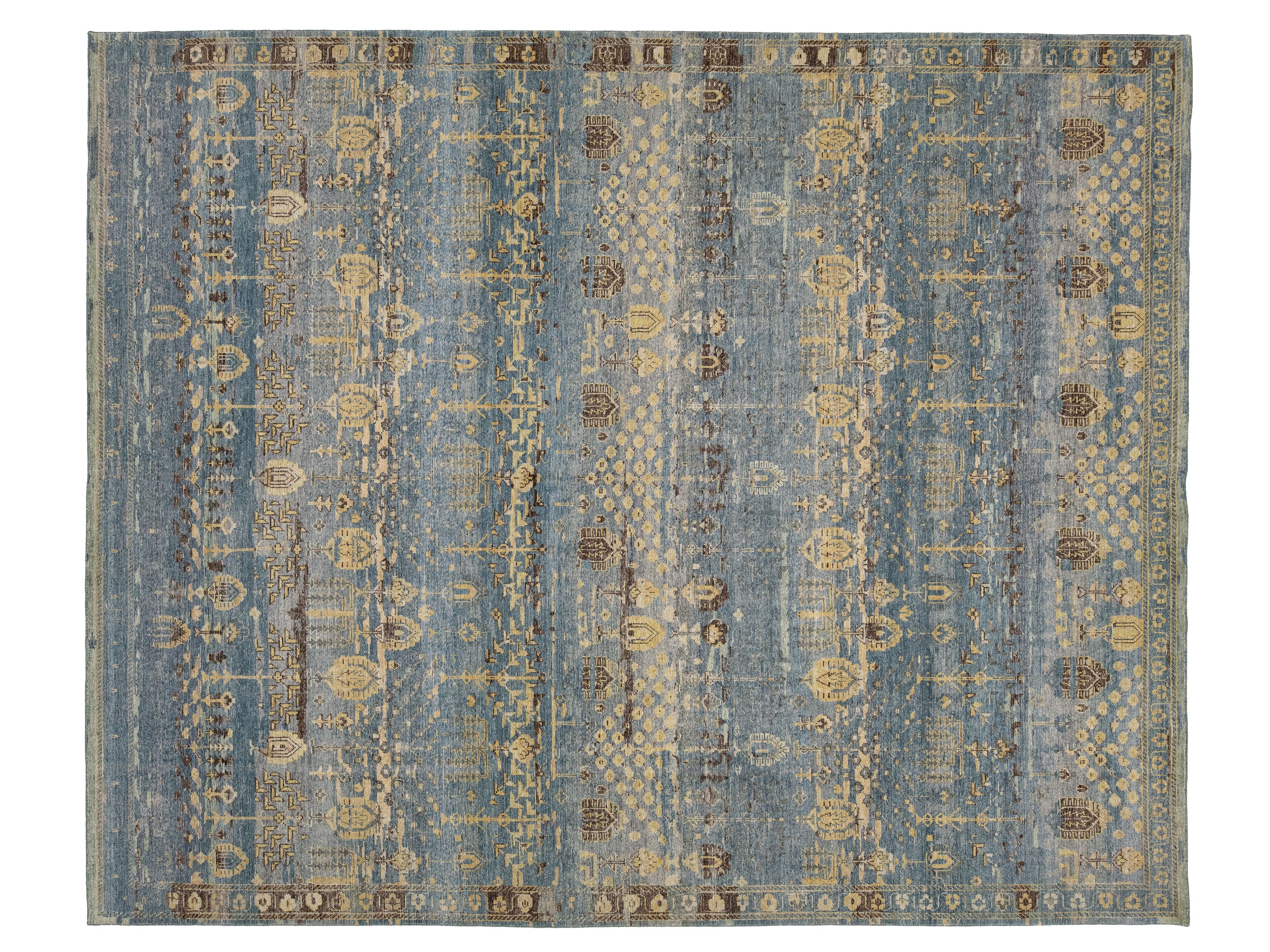 Modern Khotan Wool Rug 12 X 14