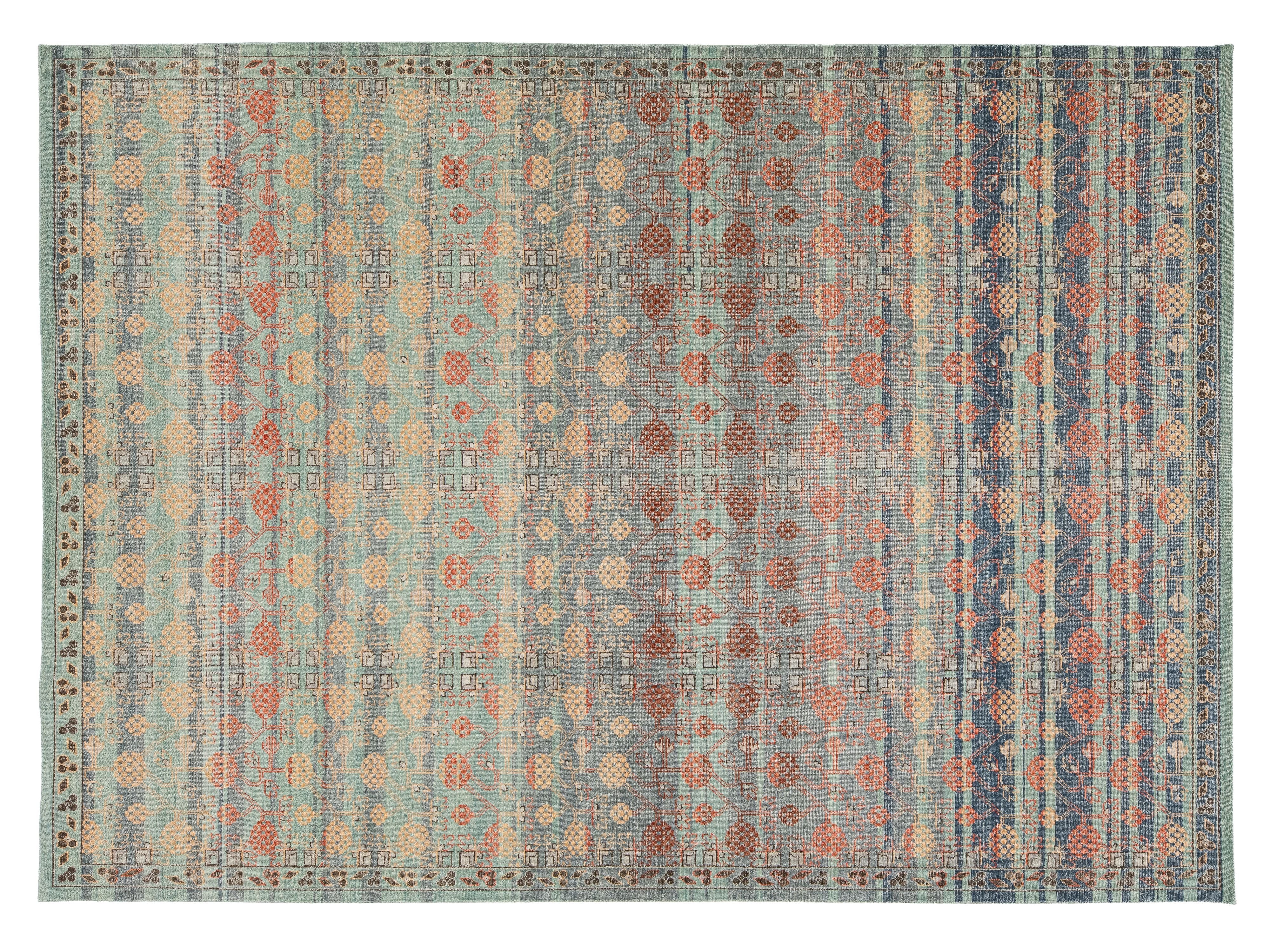 Modern Khotan Wool Rug 10 X 14