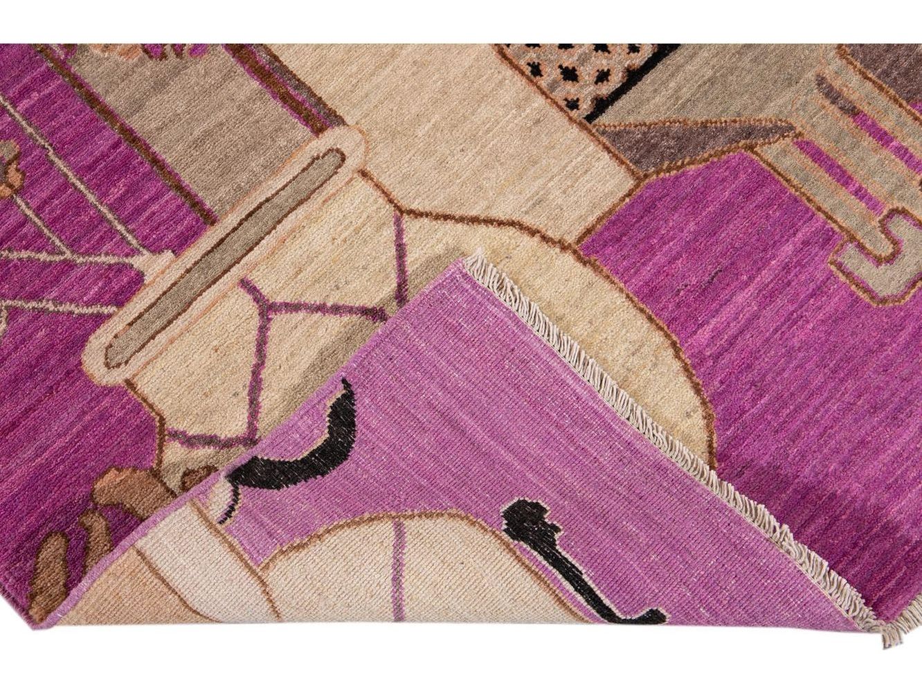 Modern Samarkand Khotan Wool Rug 3 X 6