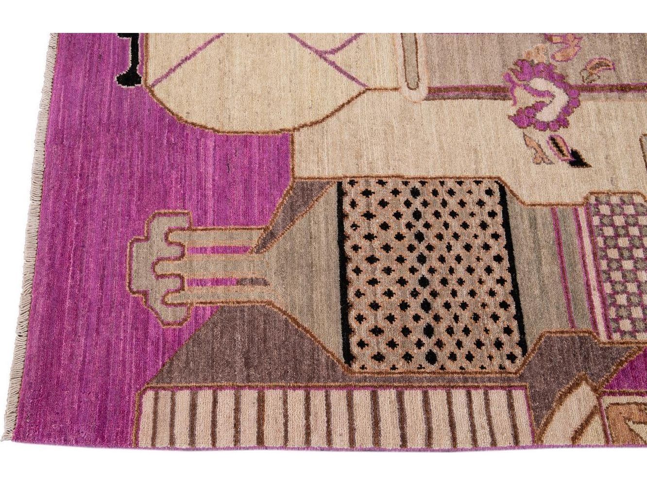 Modern Samarkand Khotan Wool Rug 3 X 6