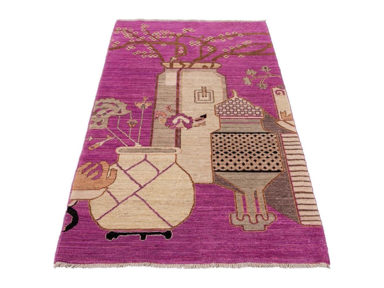 Modern Samarkand Khotan Wool Rug 3 X 6