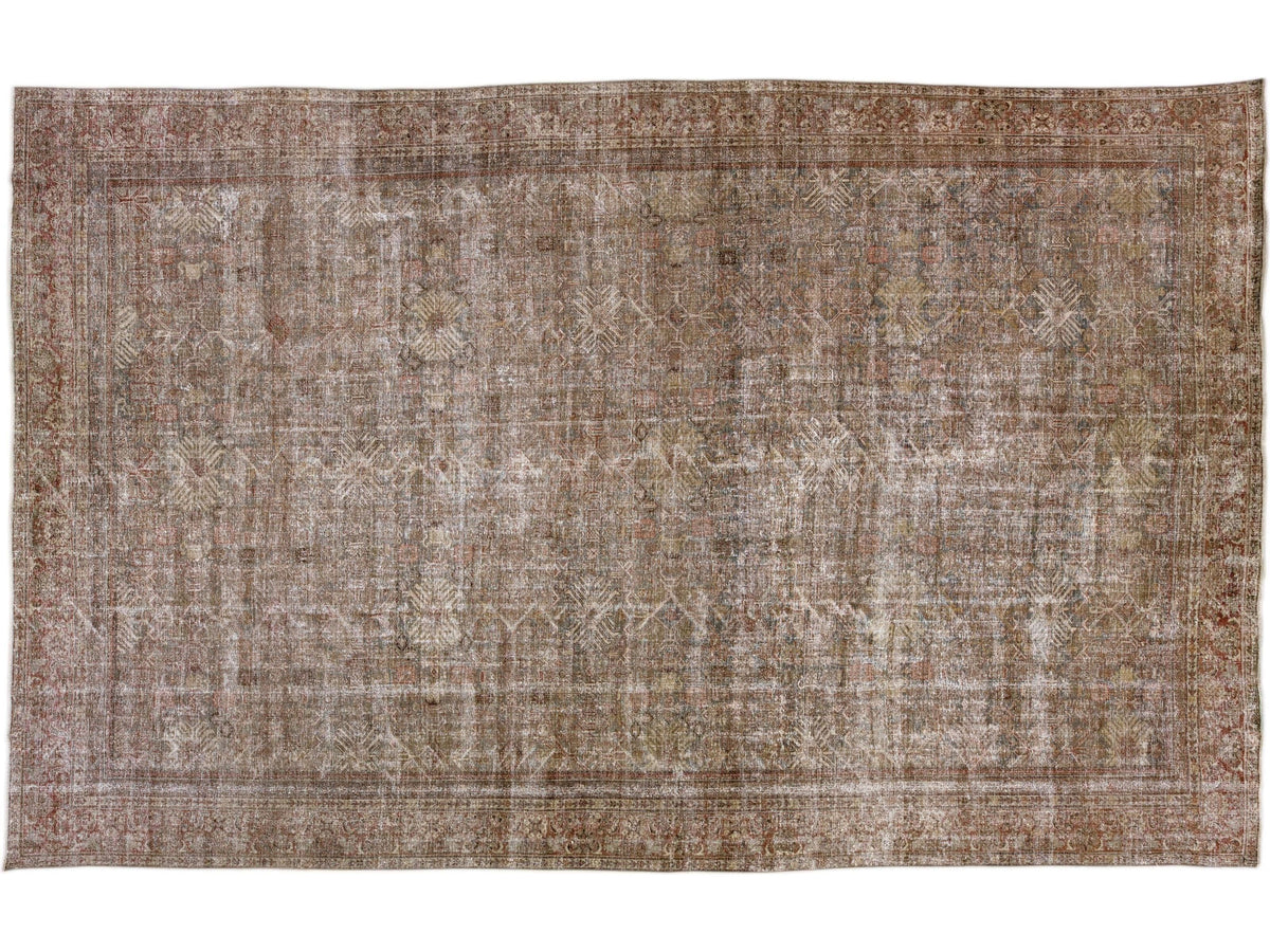 Antique Mahal Wool Rug 11 X 18