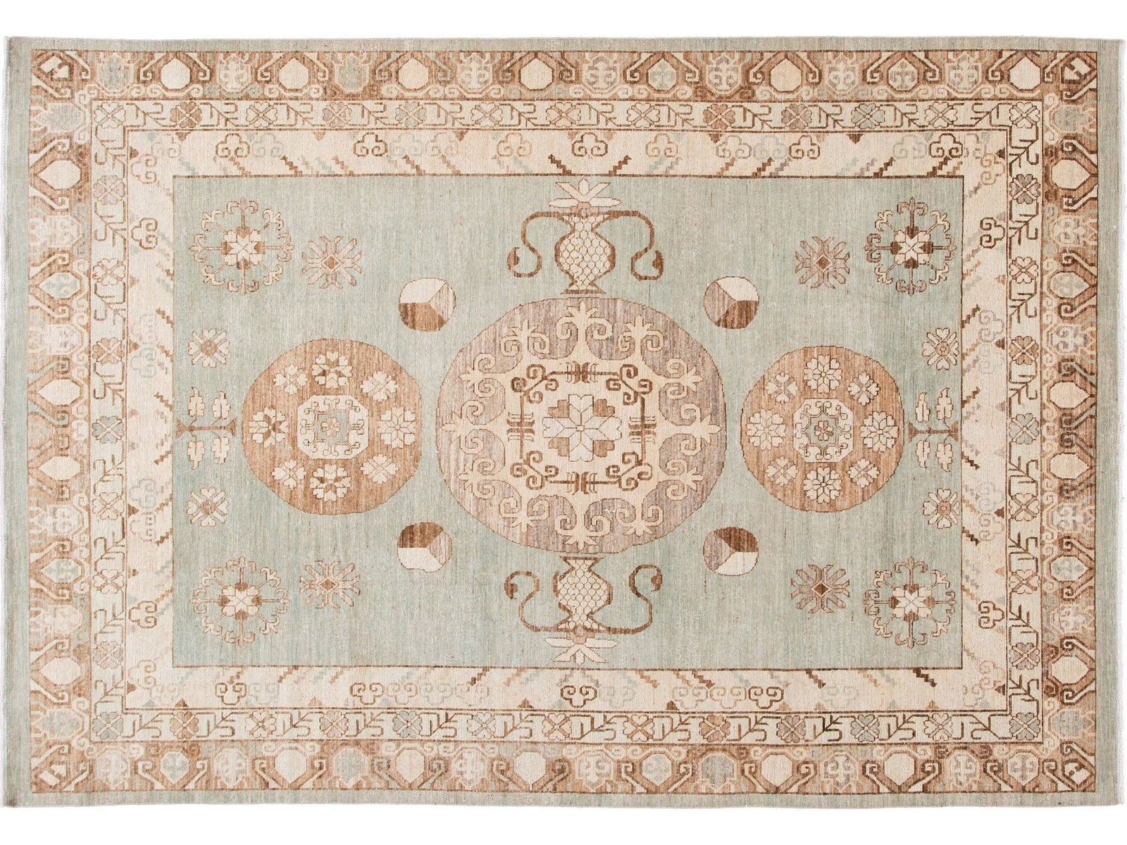 Modern Khotan Style Wool Rug 8 X 12