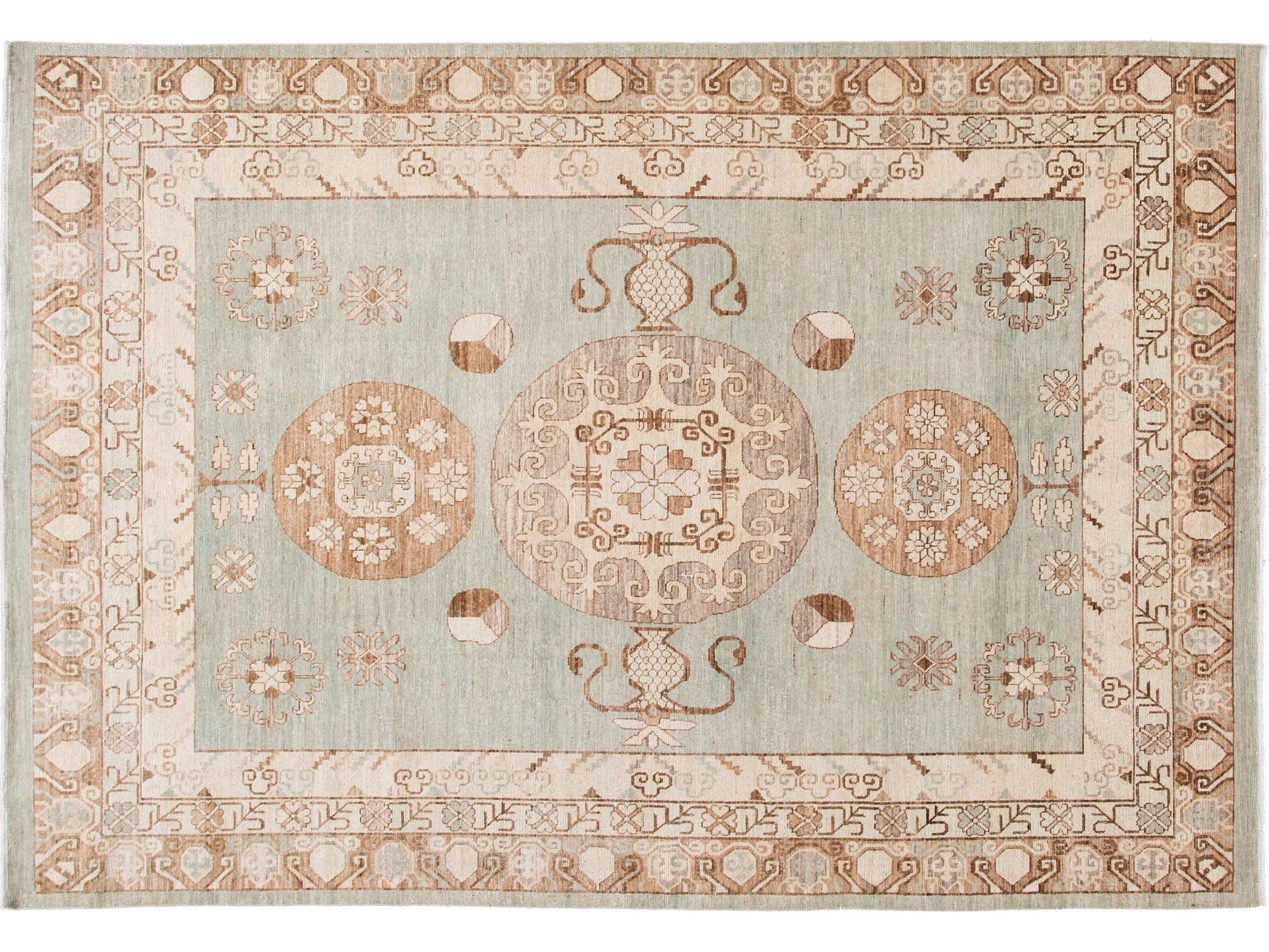 Modern Khotan Style Wool Rug 8 X 14