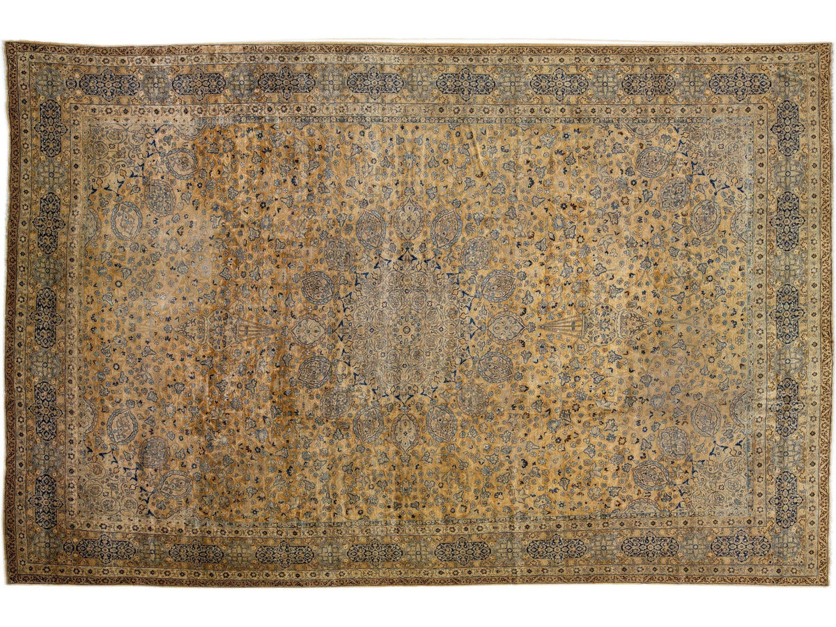 Antique Tabriz Wool Rug 14 X 22