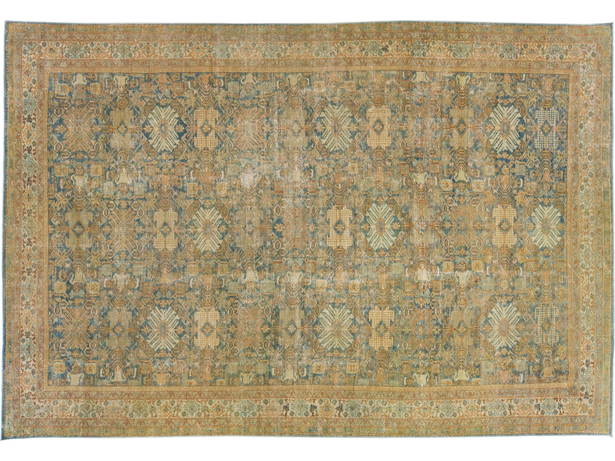Antique Mahal Wool Rug 10 X 15